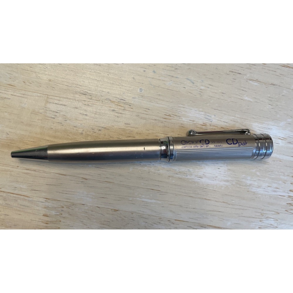Ceclor CeclorCD CDPak Pharmaceutical Med Drug Rep Pen Metal Ballpoint Black Ink
